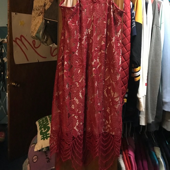 Red Lace Express Cocktail Dress - Picture 2 of 8
